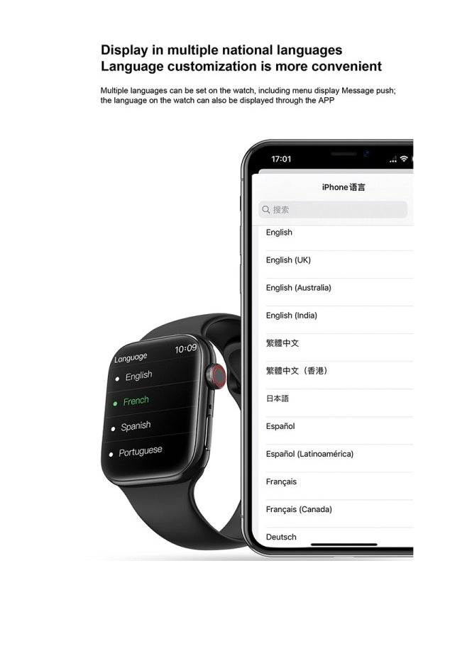 AROAQ - T900 Pro Max Series 7 IP68 Waterproof 280mAh 1.75Inch Touch Screen Heart Rate Smartwatch - Image 1