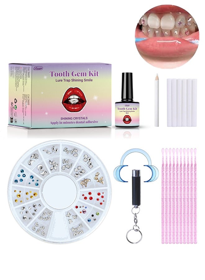 LUNOON Tooth Gem Kit, Professional DIY Tooth Gem Kit with Curing Light and Glue, Removable DIY Teeth Jewelry Gems Kit for Women Girls - Image 1