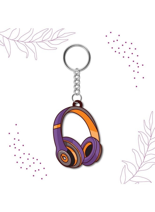 Bhai Please Headphone Wooden Keychain For Car, Bike, Office, Home (Pack Of 1) Multicolour Key Chain With Ring | Gift For Men, Women, Girls, Boys, Him And Her,Multi-Coloured - Image 3