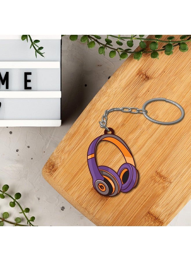 Bhai Please Headphone Wooden Keychain For Car, Bike, Office, Home (Pack Of 1) Multicolour Key Chain With Ring | Gift For Men, Women, Girls, Boys, Him And Her,Multi-Coloured - Image 2
