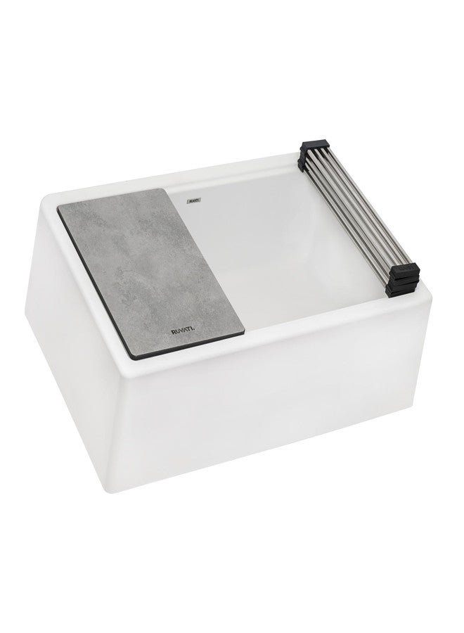 Ruvati 17 x 11 inch Textured Concrete Finish Cutting Board for Ruvati Workstation Sinks – RVA1217CR - Image 5