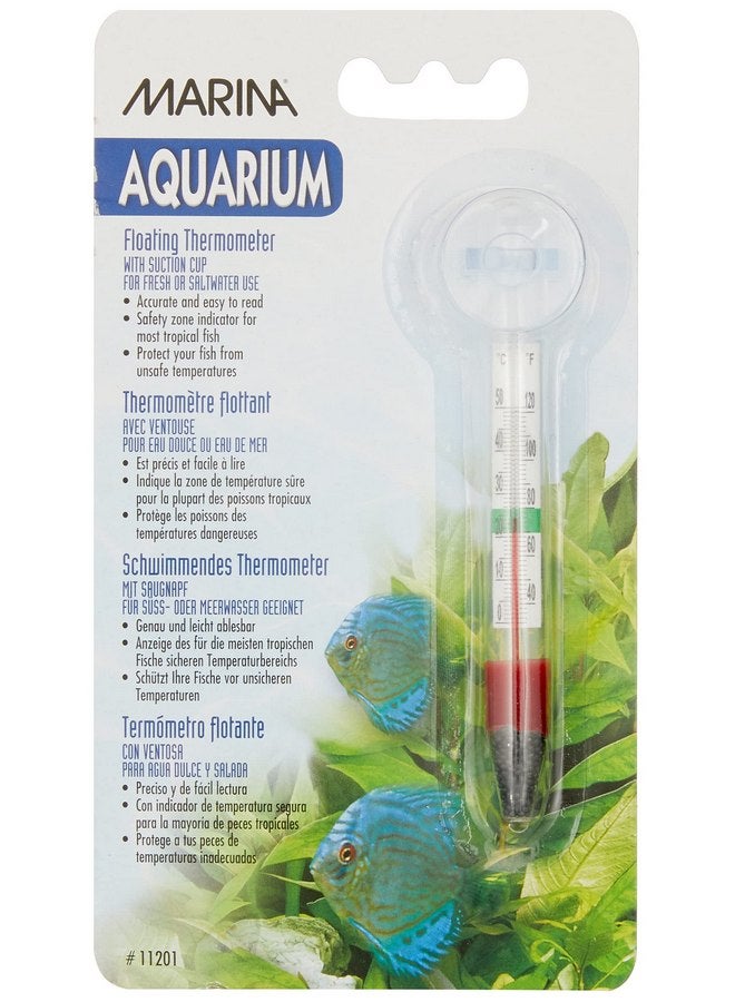 Marina Floating Thermometer for Betta Fish Tank with Suction Cup, Aquarium Thermometer, 11201A1 - Image 1
