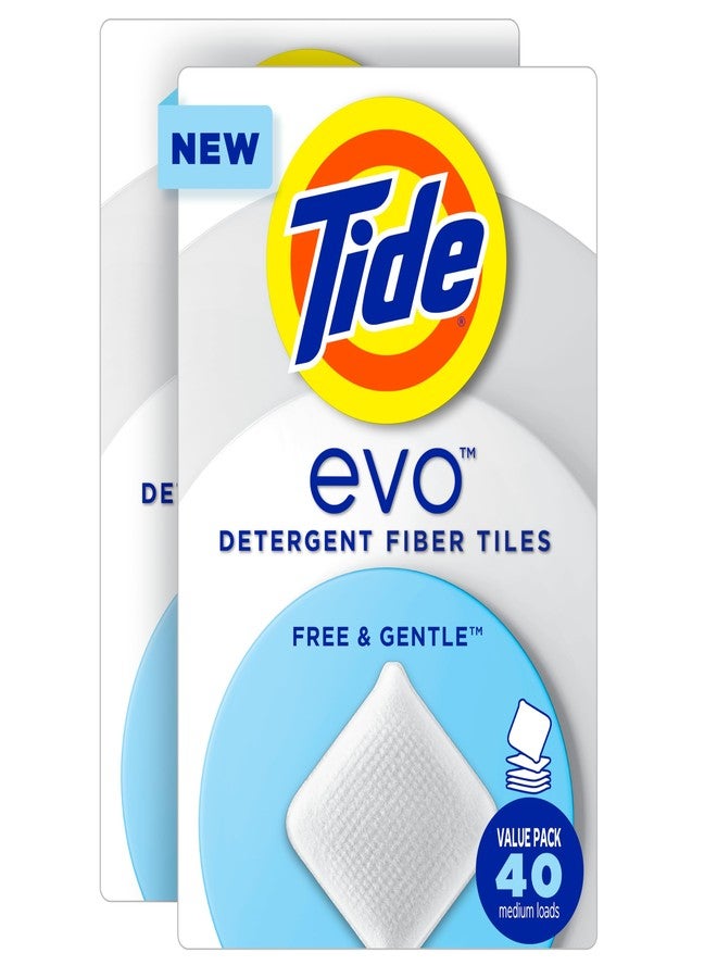 Tide تايد إيفو فري وجنتل مسحوق غسيل، خالي من العطور، 40 حمولة متوسطة الحجم، 40 قطعة، سهل الاستخدام، آمن لجميع الآلات وظروف المياه - Image 1