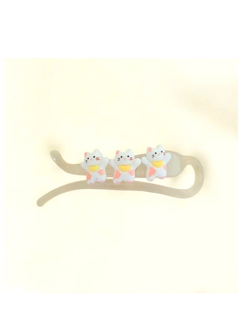 Pack of 2 Banana Hair Clips For Girls Pony Tail Hairstyle - Image 2