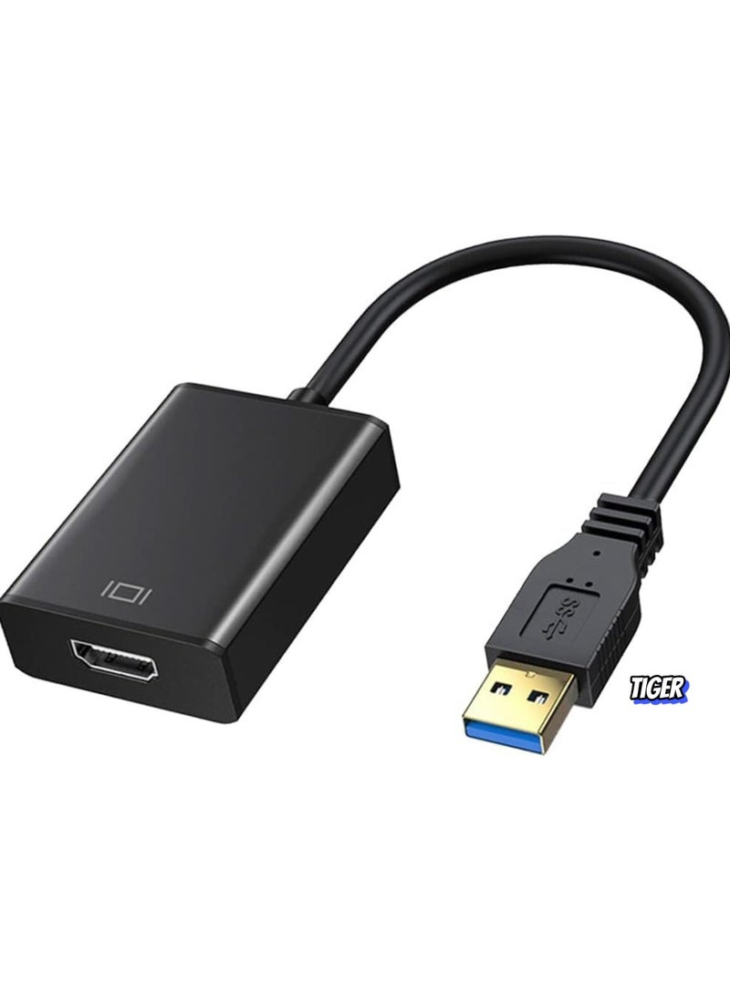 TIGER كابل محول USB 3.0 إلى HDMI – يدعم فيديو وصوت بدقة Full HD 1080P – متوافق مع الكمبيوتر الشخصي، اللابتوب وسطح المكتب – سهل التوصيل والتشغيل – نقل بيانات عالي السرعة – تصميم مدمج وقابل للحمل للاستخدام أثناء التنقل - Image 2