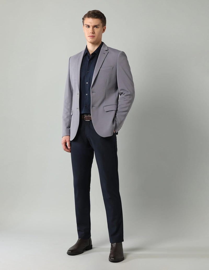 Arrow Solid Knitted Blazer for Men - Slim Fit, Button Closure Casual Blazer for Men - 44, Grey - Image 3