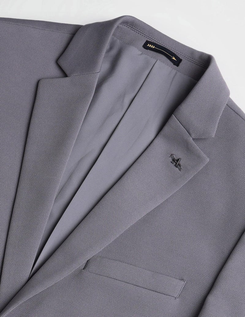 Arrow Solid Knitted Blazer for Men - Slim Fit, Button Closure Casual Blazer for Men - 44, Grey - Image 2
