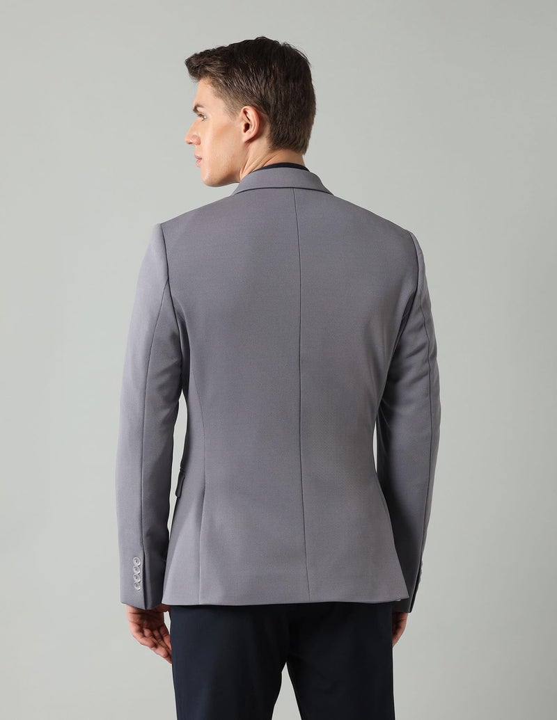 Arrow Solid Knitted Blazer for Men - Slim Fit, Button Closure Casual Blazer for Men - 44, Grey - Image 5