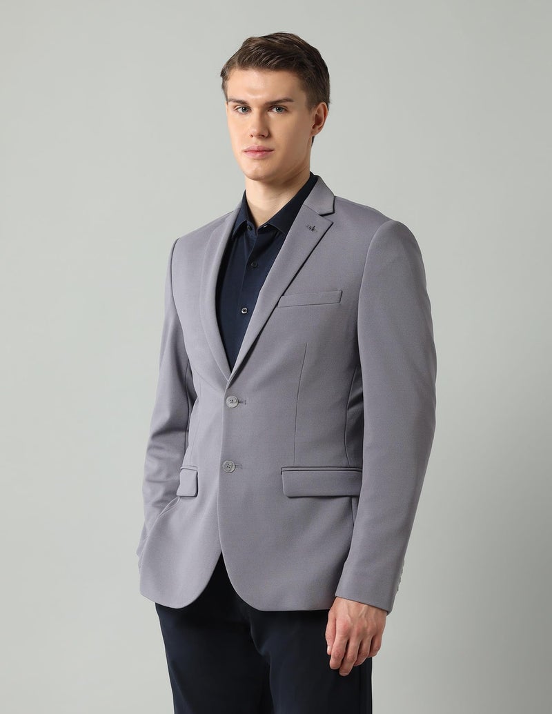 Arrow Solid Knitted Blazer for Men - Slim Fit, Button Closure Casual Blazer for Men - 44, Grey - Image 4