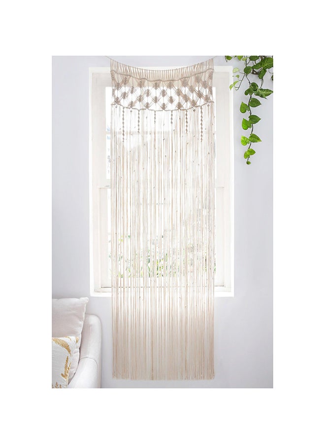 انتيكيانو ستارة مكرمية بنمط بوهيمي لتزيين الحائط، مكرمية كبيرة منسوجة يدويا 203x73 سم - Image 1