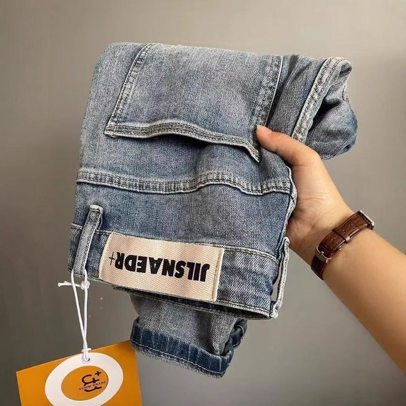 Micro Loose Tapered New Small Ripped Jeans Pants Trendy Brand Light Color Torre Harlan 9 - Image 3