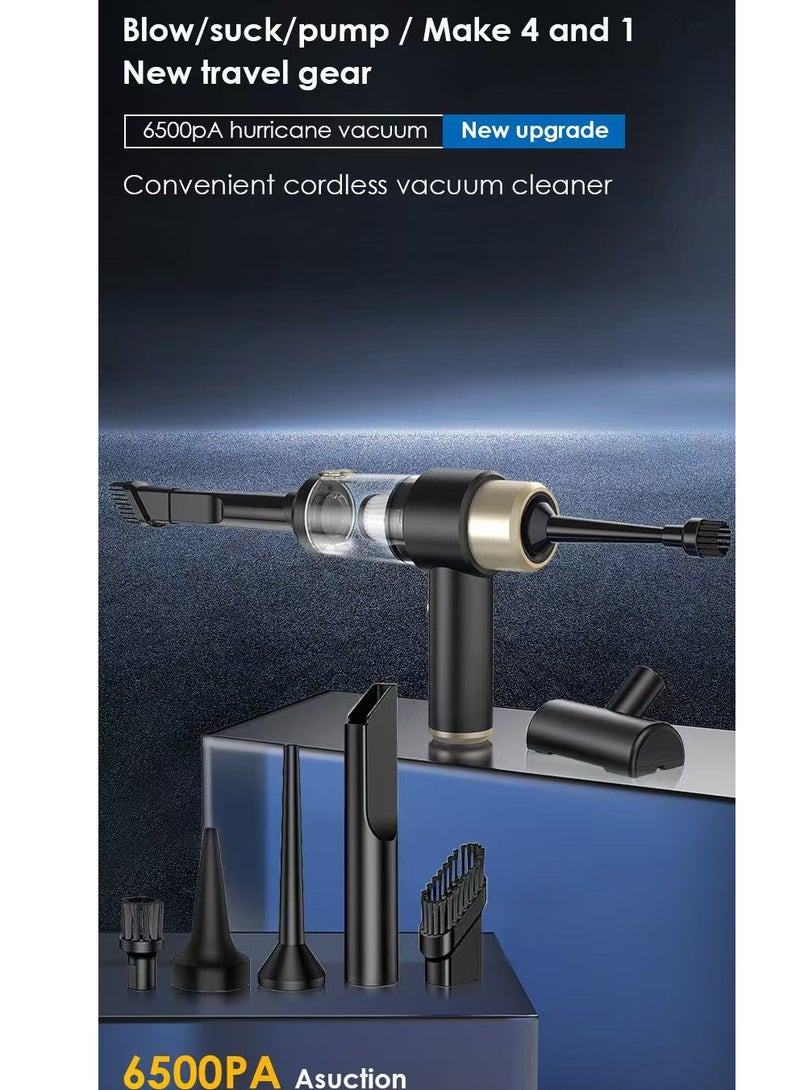 4 in 1 Car Vacuum Cleaner Portable Handheld Wireless Strong Suction Mini Cleaner for Car Interior - Image 1