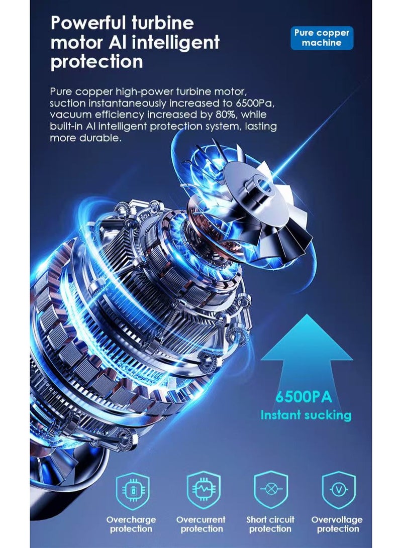 4 in 1 Car Vacuum Cleaner Portable Handheld Wireless Strong Suction Mini Cleaner for Car Interior - Image 4