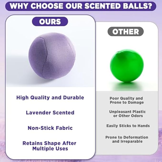 Bornerwhite 3 Pack Lavender Scented Stress Relief Balls Soft Squeezeable Fidget Toys for Anxiety Relief Relaxation & Calm Handmade Light Purple Lavender Fragrance Ideal for Home & Office - Image 4