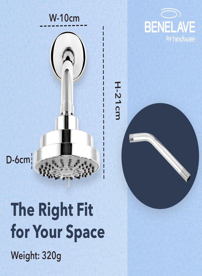 hindware Benelave by Hindware 5-Flow Overhead Shower for Bathroom | Made of ABS | Mirror-like Chrome Polish Finish | Rain, Massage, Mist & Combination Modes | Water Saving Multi Flow Bathroom Shower - Image 4