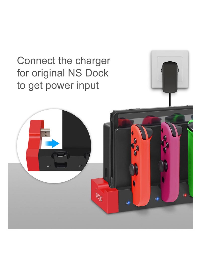 SOLARAE Charger Fit for Switch & Switch OLED Joy Cons Controllers, Charging Dock Base Station Fit for Switch Joycons with Blue And Red Led Indicator, Charger Station Stand Fit for Joy Cons - Image 3