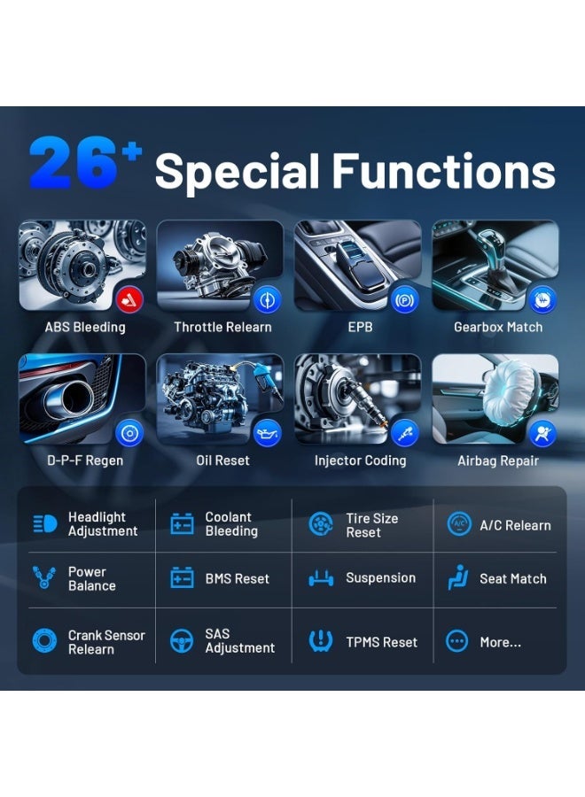 أداة اكس  جهاز فحص وتشخيص أعطال السيارات OBD2 XTOOL Anyscan A30M V2.0، إصدار 2026، لاسلكي مع تحكم ثنائي الاتجاه، تحديثات مجانية، 26 وظيفة إعادة ضبط، فحص جميع الأنظمة، متوافق مع Android وiPhone، ويدعم إعادة تعلم حساس الكرنك، EPB، وإعادة تعلم الثروتل. - Image 5