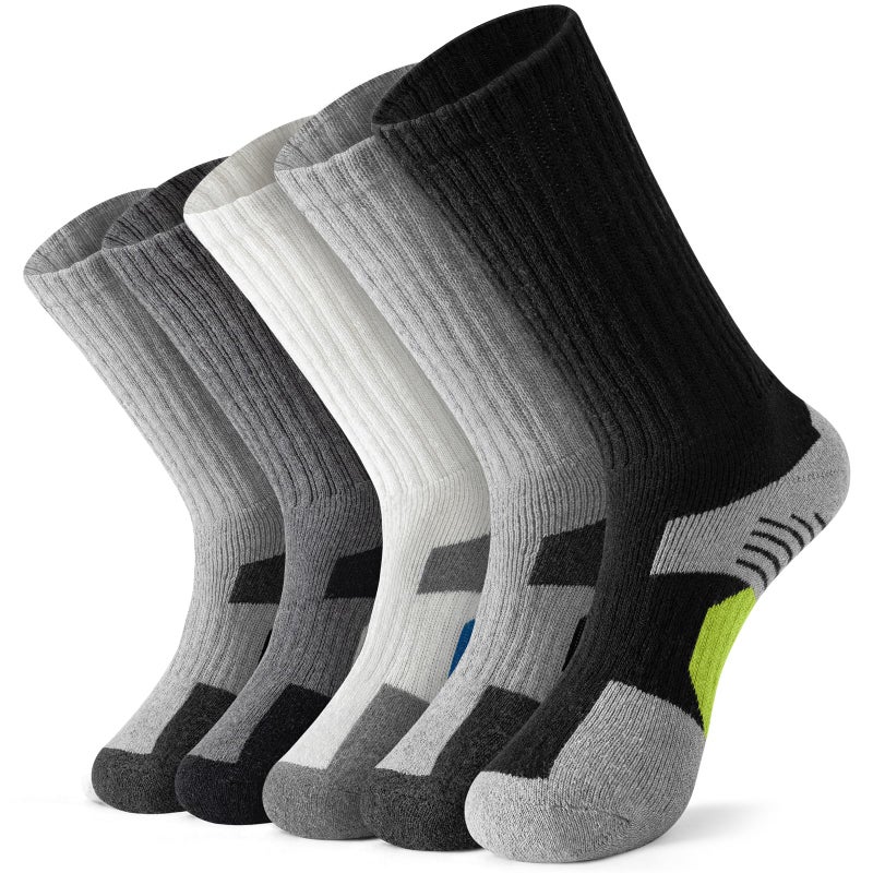 Nimalpal 5FK Multicolor Merino Wool Socks Men Women, Thermal Warm Cushioned Wool Hiking Socks, Moisture Wicking Winter Boot Socks 5 Pairs - Image 1