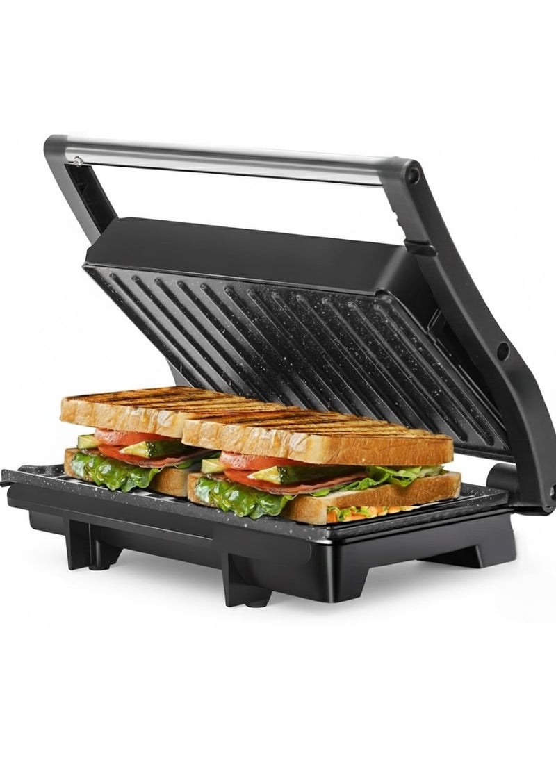 يوقليف صانعة السندوتشات شواية بانيني/ساندويتش غير لاصقة، ماكينة شرائح اللحم، صانع ساندوتش داخلية، 800 واط، للحوم المشوية، النقانق، الهامبرجر، ساندويتش الخبز,سخانة ساندوتش,سخان ساندوتش, حماصة ساندوتش, - Image 1