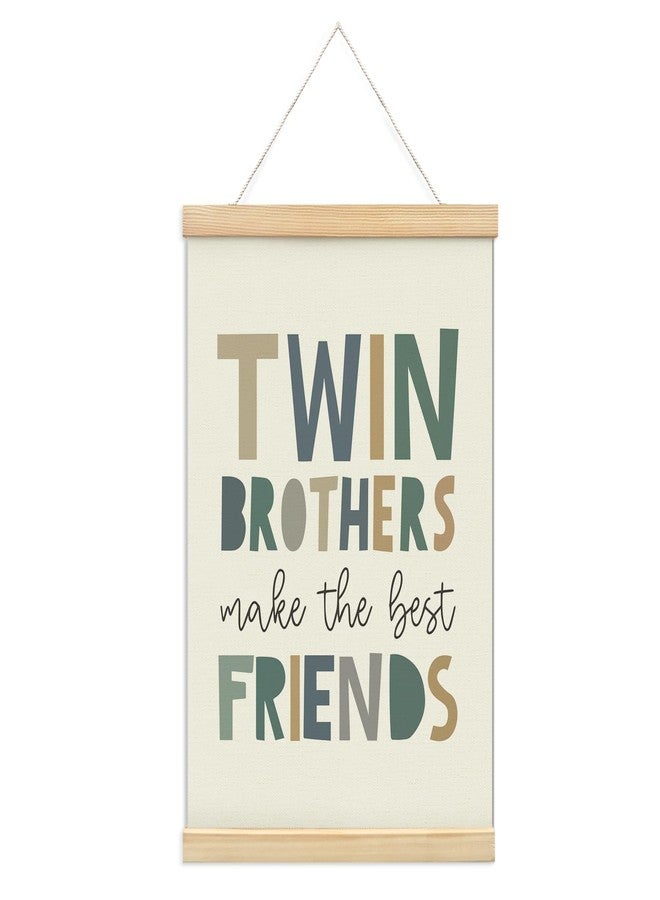 foedor Friend Gift Twin Baby Essentials Poster Hanger Frame,Twins Items Must Haves Wall Sign Decor for Nursery Baby Kids Girl Boy Teen Bedroom Playroom,Born Together Friends Forever - Image 1