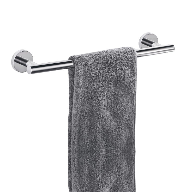 Polished Chrome Bath Towel Bar Single Bars Towel Rack Rod Classic Wall Mounted Stainless Steel Bathroom Towel Bar Toilet Kitchen Towel Shelf Single Layer18inch