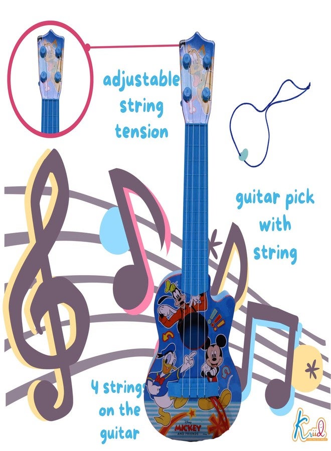 Kriiddaank Disney Mickey Mouse Small Guitar for Kids - 4 String Toy Musical Instrument with Adjustable Tension, Fingerstyle Tab & Pick - Portable, Safe & Educational Gift for Boys & Girls Ages 3+ - Image 5