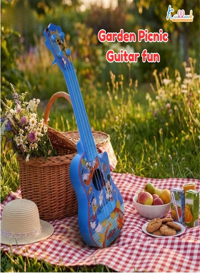 Kriiddaank Disney Mickey Mouse Small Guitar for Kids - 4 String Toy Musical Instrument with Adjustable Tension, Fingerstyle Tab & Pick - Portable, Safe & Educational Gift for Boys & Girls Ages 3+ - Image 2