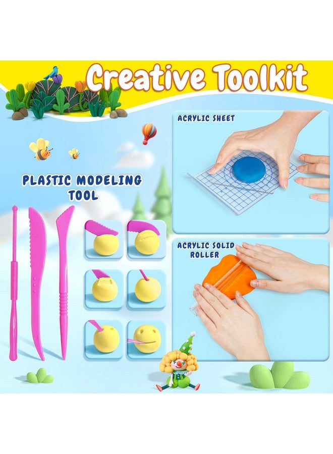 Kiditos Air Dry Clay With Picture Frame24 Colors Modeling Clay Painting Diy Kit For Kids And Adultssoft&Ultra Lightchristmas&Birthday Gifts Education Craft Toy With Sculpting Tools - Image 4