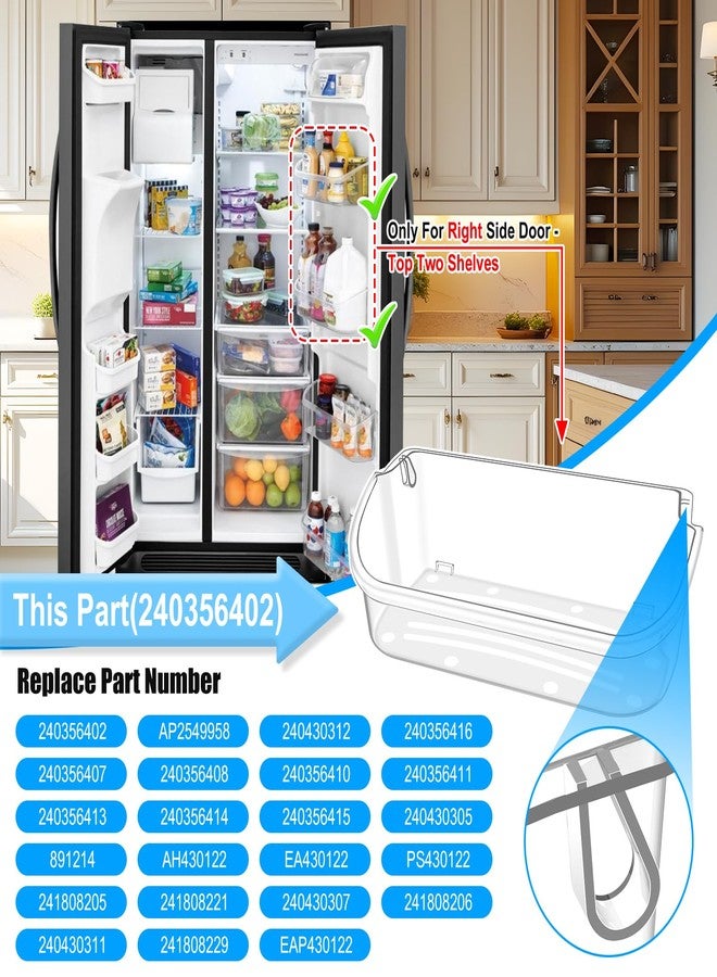 Alvar UPGRADED 240356402 Refrigerator Door Bin Compatible with Frigidaire Door Shelf Replacement Frigidaire Gallery Door Shelf Refrigerator Shelves FGHS2631PF4A FFSS2615TS0 LFSS2612TF0 LFSS2612TE0 Door Bin - Image 3