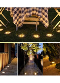 Generic 6PCS Solar Powered Ground Lamps 6 LED Waterproof Outdoor Lights with Light Sensor for Garden Patio Pathway Pathway - Yellow  - Image 2