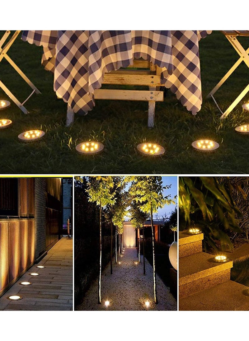 Generic - 6PCS Solar Powered Ground Lamps 6 LED Waterproof Outdoor Lights with Light Sensor for Garden Patio Pathway Pathway - Yellow - Image 1