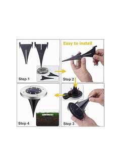 Generic 6PCS Solar Powered Ground Lamps 6 LED Waterproof Outdoor Lights with Light Sensor for Garden Patio Pathway Pathway - Yellow  - Image 3
