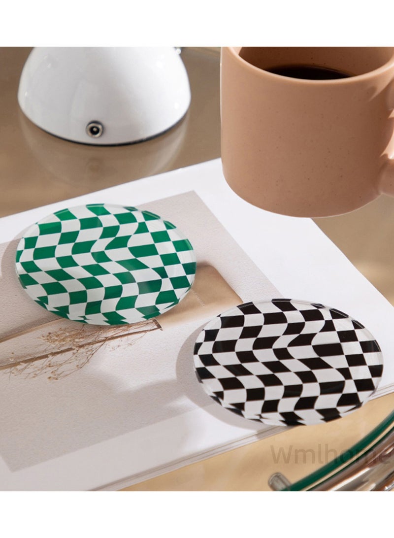 Wmlhome Creative Acrylic Checkerboard Pattern Cup Mat, For Coffee Tea Drink Mug Pads Restaurant Decoration Shooting Props Coasters  - Image 5