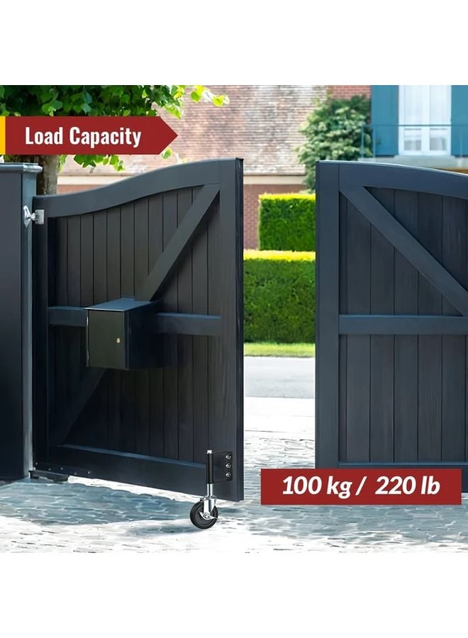 2pcs 4 Inch Heavy Duty Door Casters With Brake Spring Wheels For Wooden Doors 220LBS - Image 5