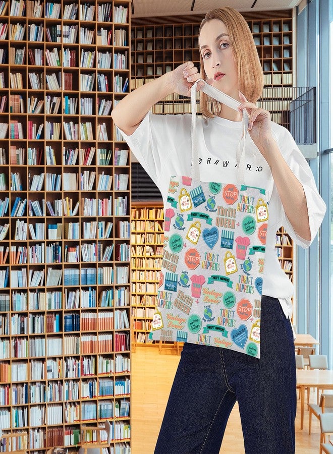 LEVLO Thrifting is My Therapy Shopping Bag Thrift Queen Tote Bag Thrift Store Shopper Birthday Gift for Mom BFF (THRIFT HAPPENS) - Image 5