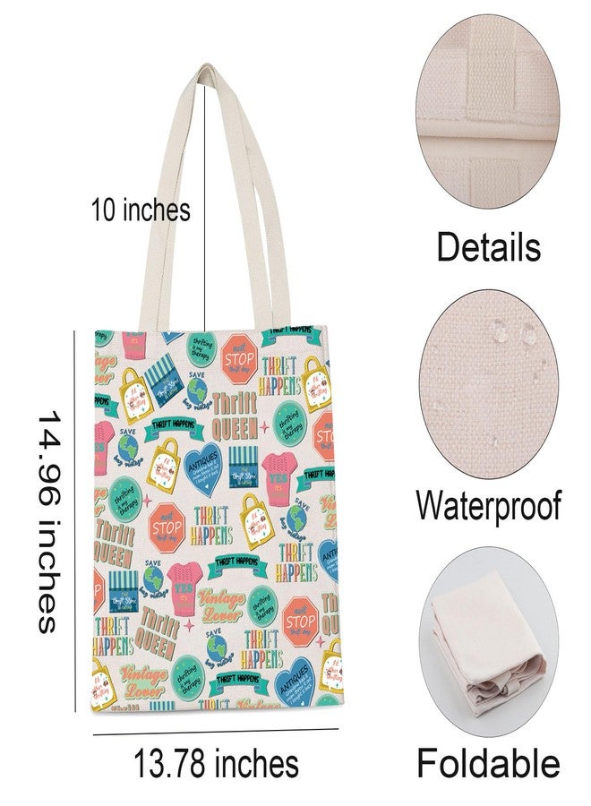 LEVLO Thrifting is My Therapy Shopping Bag Thrift Queen Tote Bag Thrift Store Shopper Birthday Gift for Mom BFF (THRIFT HAPPENS) - Image 2