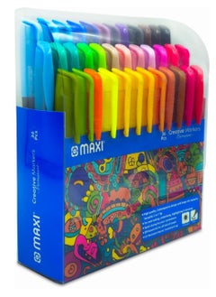 Maxi Maxi Creative Permanent Marker Set – 36 Assorted Colors Ideal for Paper Canvas Plastic Fabric Crafts Stones Glass Metal Wood and More.  - Image 2