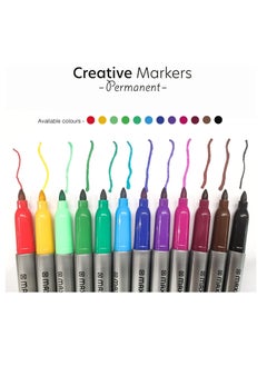Maxi Maxi Creative Permanent Marker Set – 36 Assorted Colors Ideal for Paper Canvas Plastic Fabric Crafts Stones Glass Metal Wood and More.  - Image 4