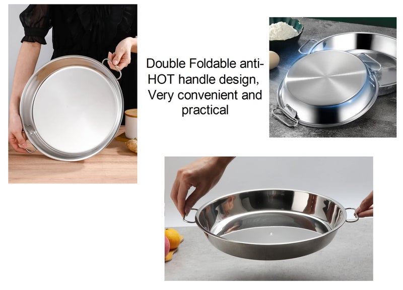 lxkj Stainless Steel Drip Pan, Perfect for Big Green Egg, Kamado Joe Classic Joe, Acorn & Weber Grills & Smokers, Baking Tray, Salad Plates, 13" Diameter Round, Reusable and Easy to Clean - Image 5