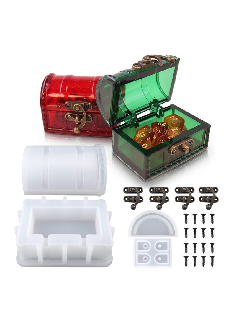 SYOSI Resin Box Molds Storage Box Treasure Chest Box Silicone Molds for Casting DIY Jewelry Dice Candy Home Decoration DIY Resin Epoxy Casting Craft - Image 1