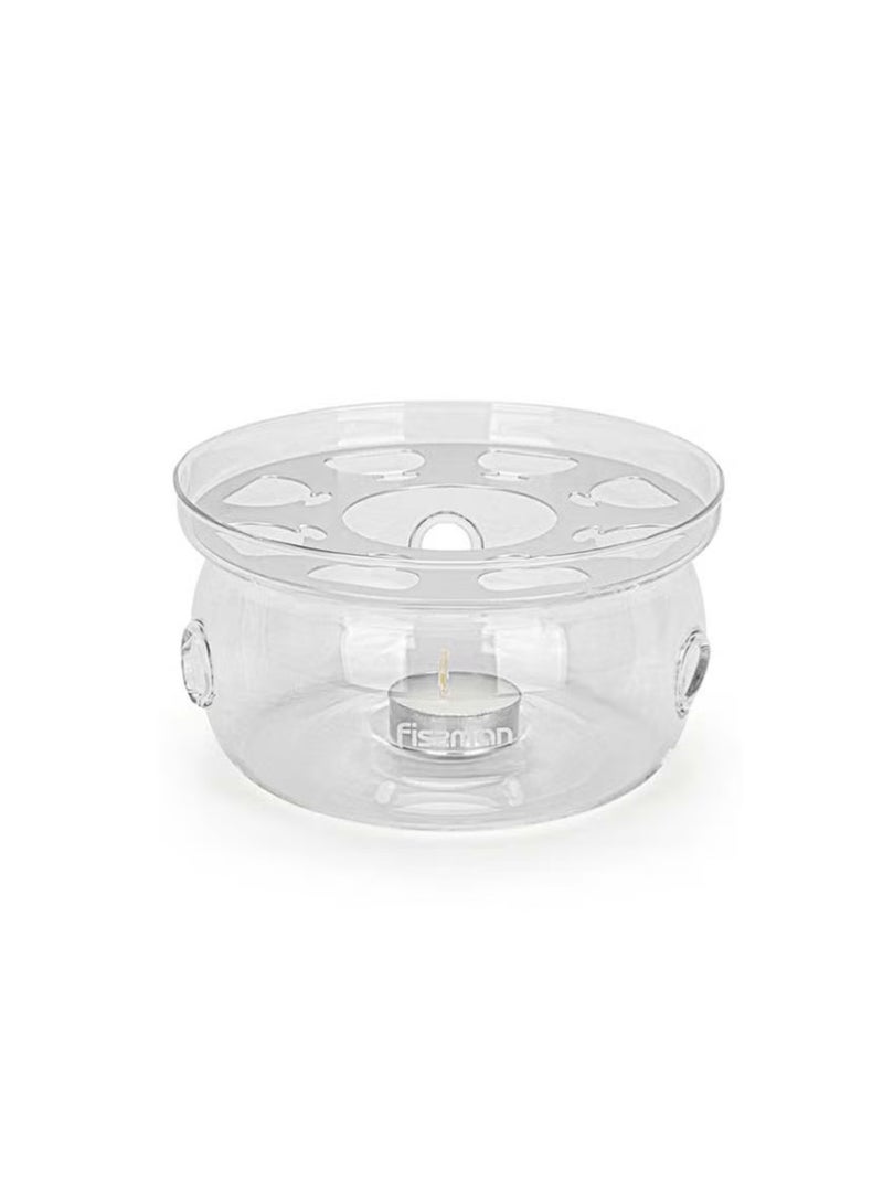 فيسمان وعاء تسخين الشاي مع شمعة من الزجاج المقاوم للحرارة شفاف - Image 1