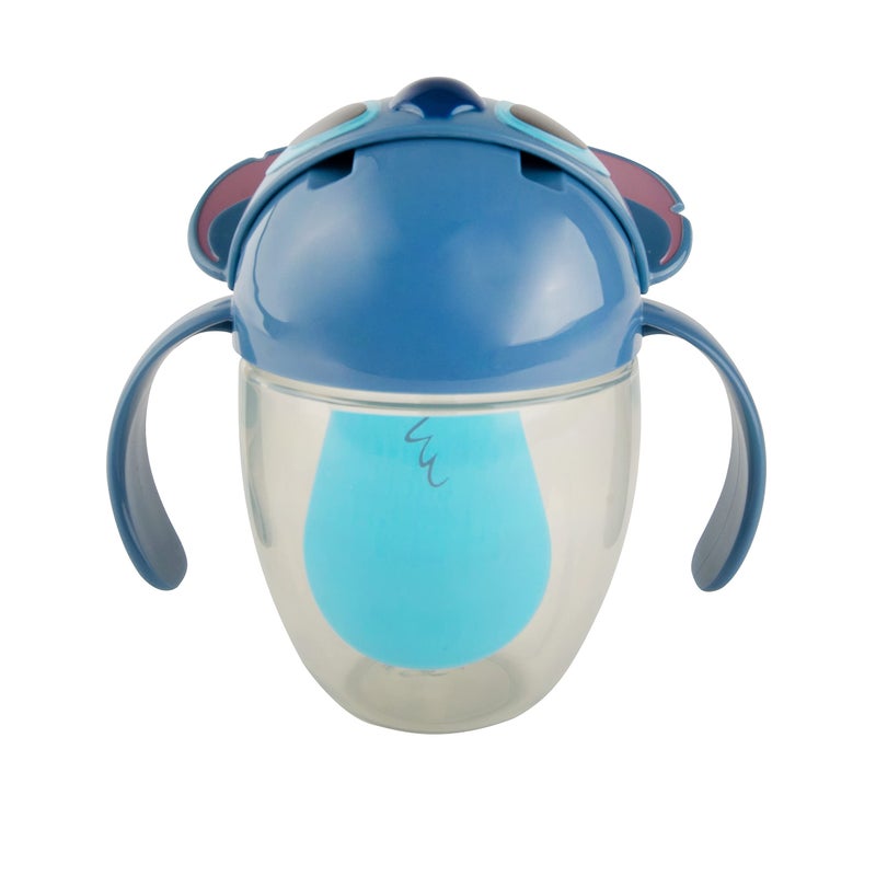 The First Years Disney Stitch Weighted Straw Cup - Spill Proof Toddler Straw Cups with Flip Top Cover - Transition Sippy Cups - Toddler Feeding Supplies - 7 Oz - Ages 6 Months and Up - Image 2