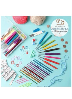 Arabest 73 Piece Crochet Kit with Crochet Hooks Yarn Set, Premium Bundle Includes Yarn Balls Needles Accessories Kit Canvas Tote Bag and Lot More Starter Pack for Kids Adults Beginner Professionals  - Image 2
