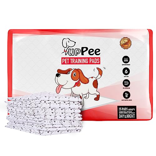 PUPPEE Pet Training Pads For Dogs, Cats, Puppies & Pets, Super Absorbent Urine Mats | Poop & Pee Trainer | Potty Pads, Pet & Puppy Peeing Toilet Trainer | 100% Water Proof & Non Slippery- 60X45CM ( Medium ) - 25 COUNT - Image 1