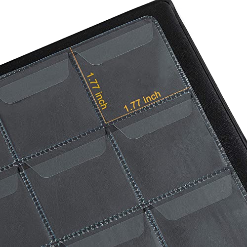 AITIME 150 Pockets Coins Collection Book Holders for Collectors, Quarter Dollar Storage Coin Supplies, Clear Pockets with Flap, Souvenir Collection Supplies for Hobby Collecting (Black) - Image 3