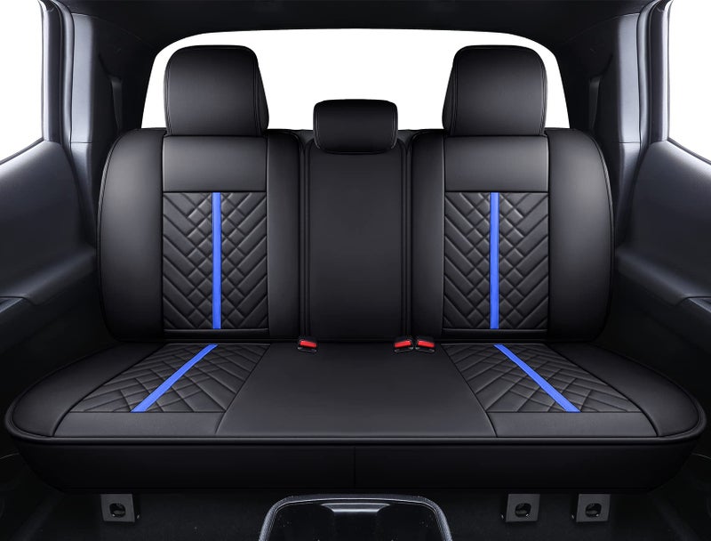 Tomatoman Toyota Tacoma Seat Covers for 2005-2022 2023 2024 Truck Access Crew Double Cab Trail Edition TRD Sport Off-Road SR5 V6 Limited Airbag Compatible Car Cushions(Full Set/Black-Blue) - Image 3