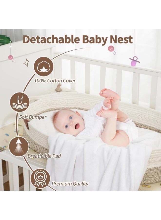 YOUWE7 Baby Changing Basket for Baby Dresser, Moses Baskets for Newborn, Baby Moses Basket Changing Basket for Dresser, Changing Pad Table, Diaper Caddy (Khaki) - Image 5