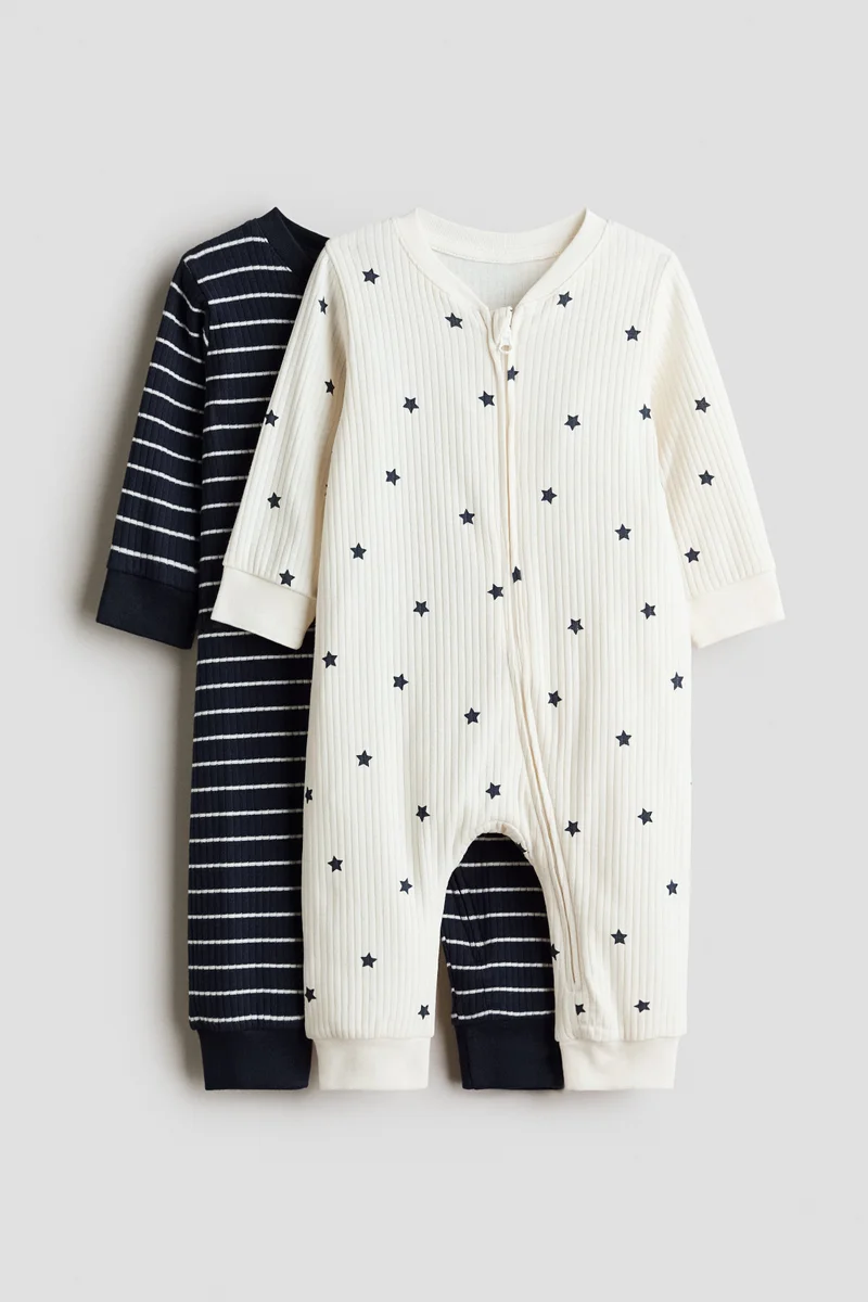 H&M 2-pack cotton sleepsuits