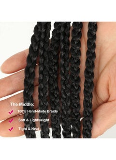 Box Braids Crochet Hair Braids Prelooped Crochet Box Braids 24 Inch Medium Box Braid 22Strands Color Black Heat Resistant Fiber Hair (24 Inch Black 1B) - pzsku/ZE028F2DD2B098BEA05C1Z/45/_/1721025054/96225e0d-d327-4db4-b28b-c021c2e674b6