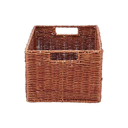 AKWAY Wicker basket for cloths, Bamboo Storage Basket, Cane Basket Bin Organizer (14" L x 11" W x 8" H, Beige)(Cane/Rattan) - Image 4